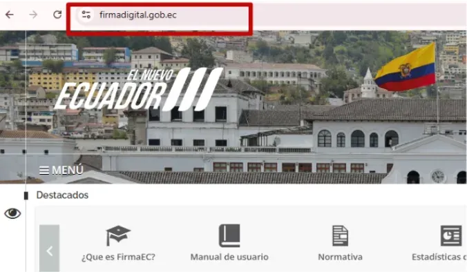 Sitio web oficial firmadigital.gob.ec para descargar FirmaEC