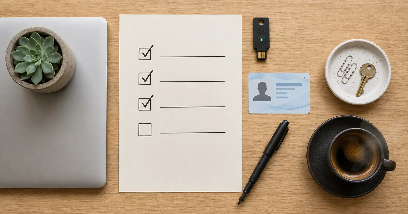 Checklist de requisitos para obtener la firma electrónica en Ecuador junto a una cédula y un computador